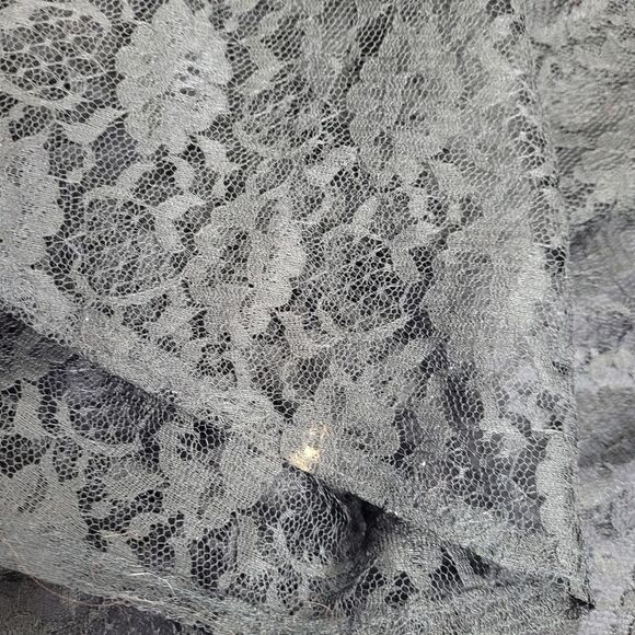 VINTAGE 80s Gunne Sax dress black sequined lace fit and flare formal XS - Picture 11 of 15